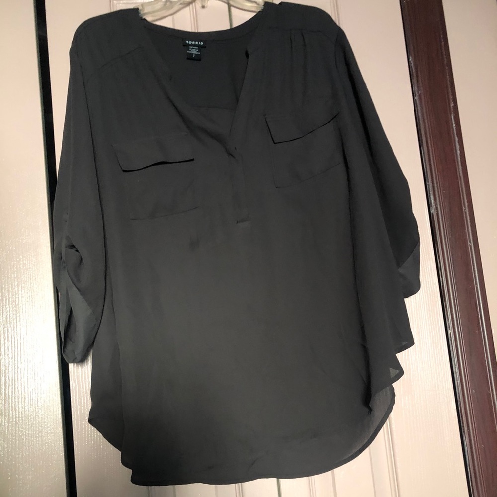 Black button up blouse